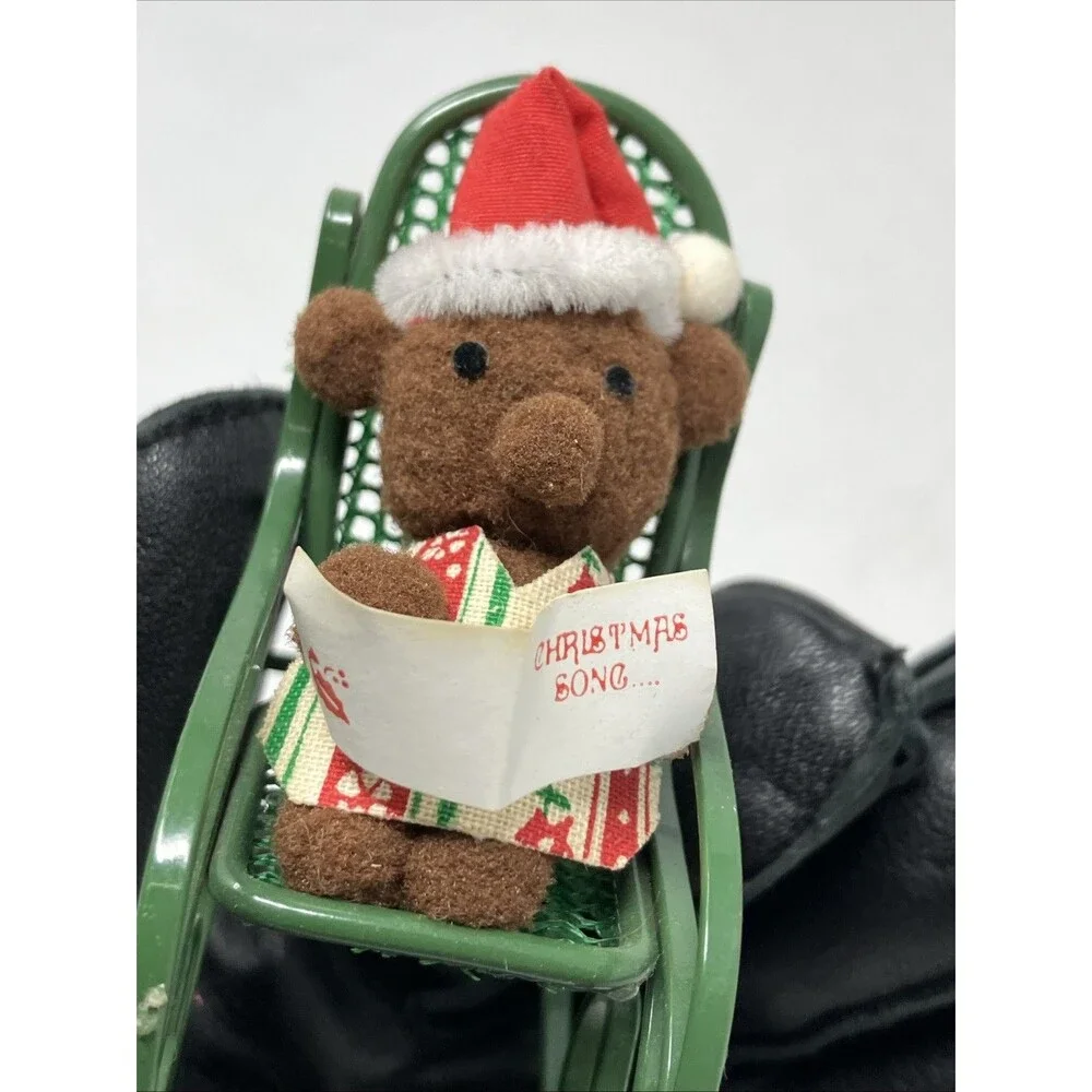 Miniature Wire Metal Rocker Rocking Chair Teddy Bear Dollhouse 1:12 Scale Green
